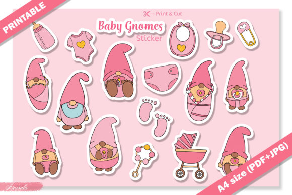 Download Baby Gnome Baby Shower Printable Sticker - Baby shower printable Collection