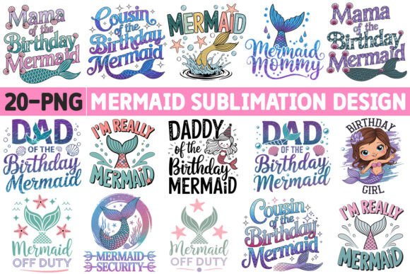 Download Mermaid-Sublimation PNG Design Bundle - Premium Resources