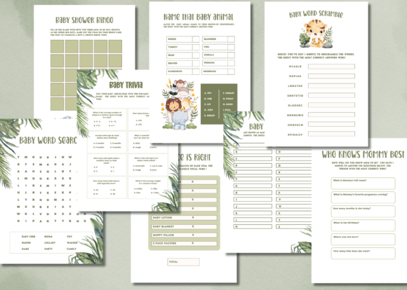 Download Safari Baby Shower Printable Game Cards - Baby shower printable Collection