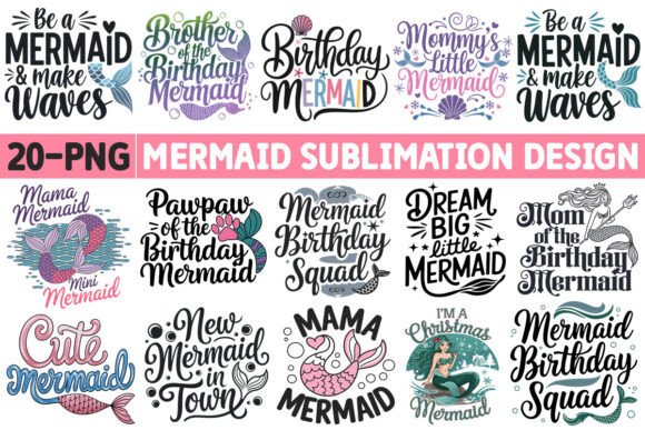 Download Mermaid-Sublimation PNG Design Bundle - Premium Resources