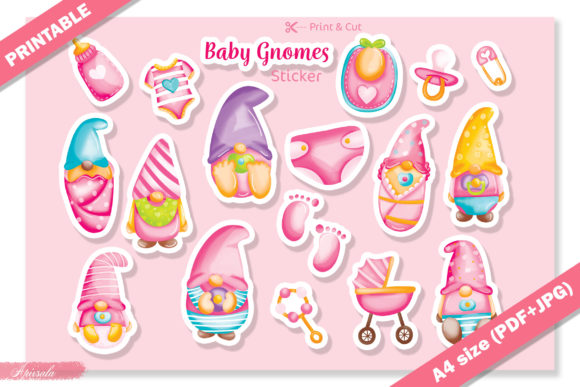 Download Baby Gnome Baby Shower Printable Sticker - Baby shower printable Collection