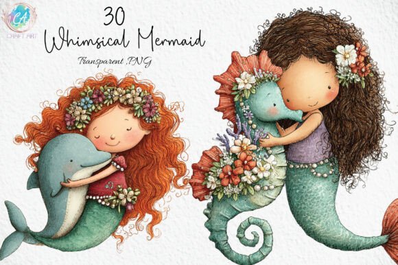 Download Whimsical Mermaid Clipart Bundle - Premium Bundle