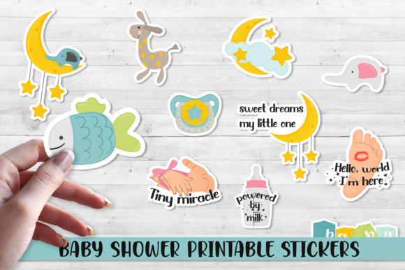 Download Baby Shower Printable Stickers. - Baby shower printable Collection