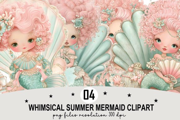 Download Whimsical Mermaid Clipart PNG - Premium Bundle